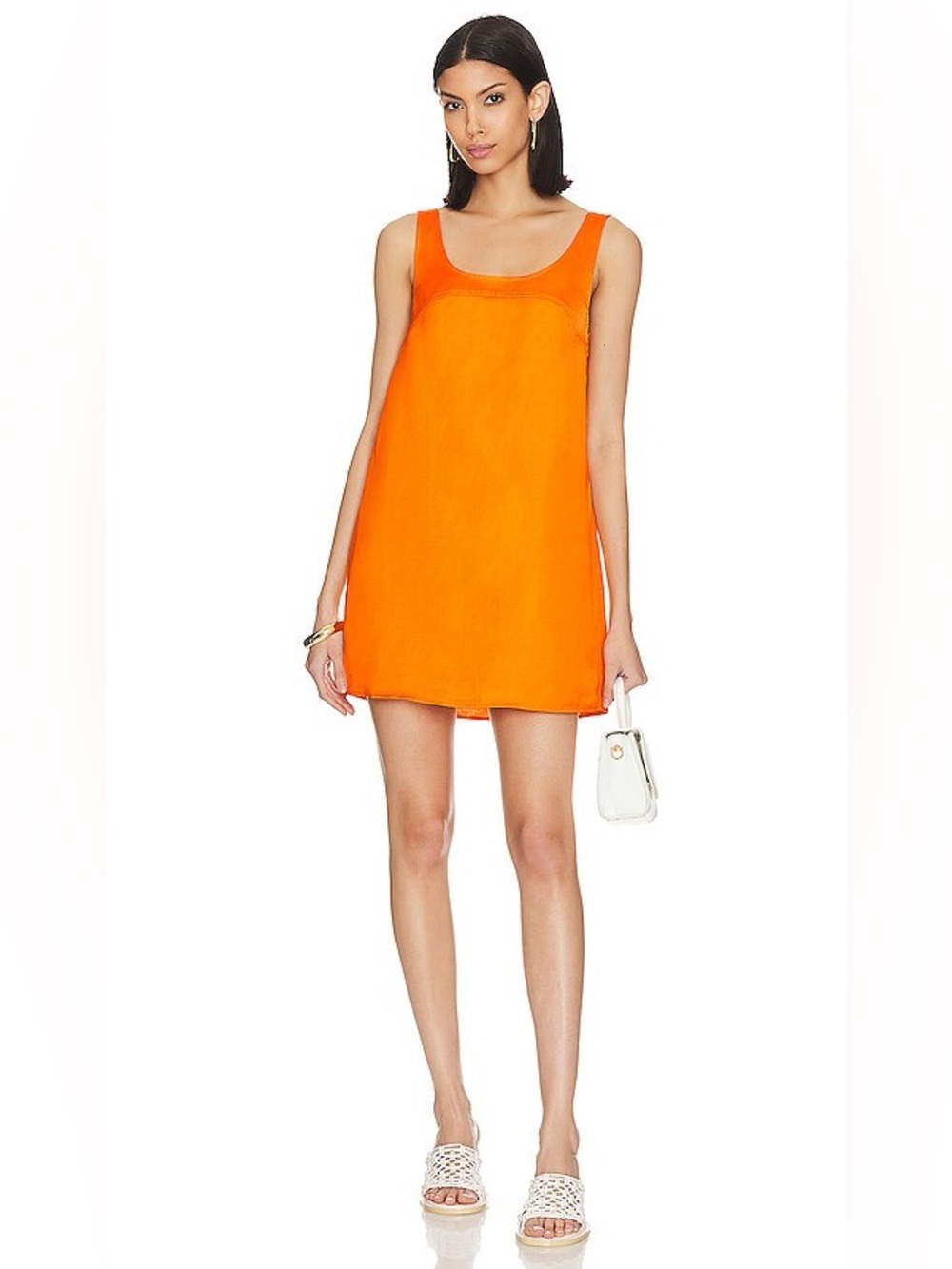 New Frame Micro Flare Dress Size Medium- Nectarine Orange